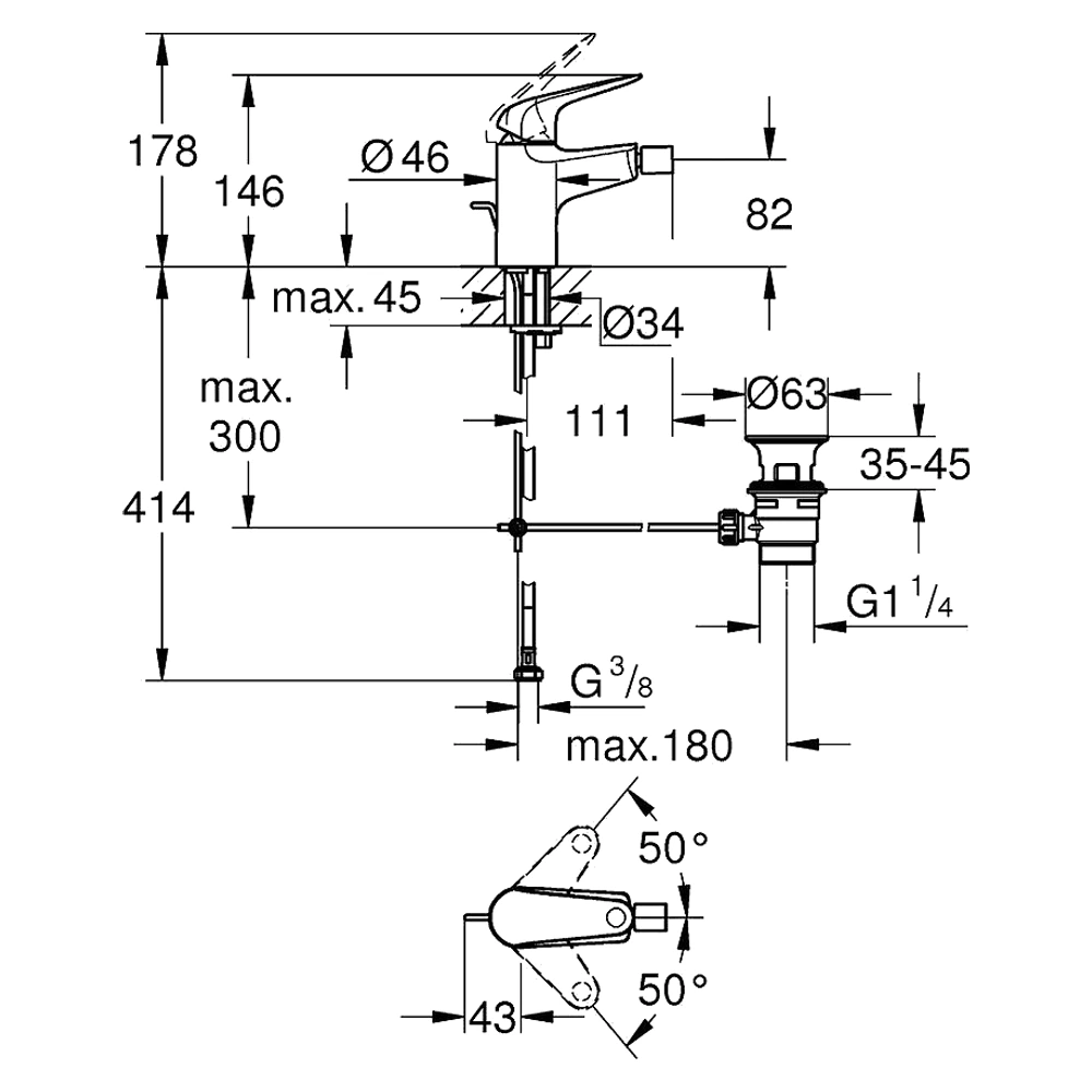 Grohe EuroEco Krom Bide Bataryası 2