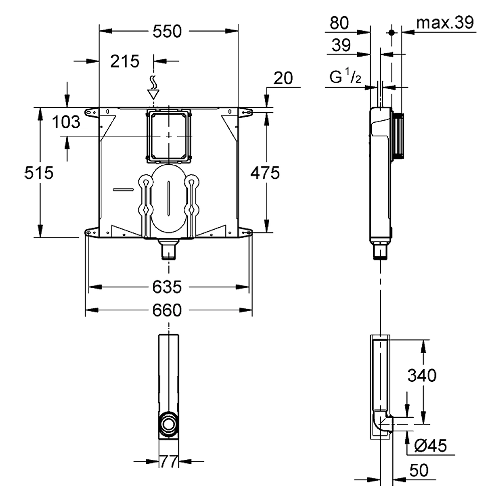 Grohe Solo 80 Mm İnce Gömme Rezervuar 38863000 2