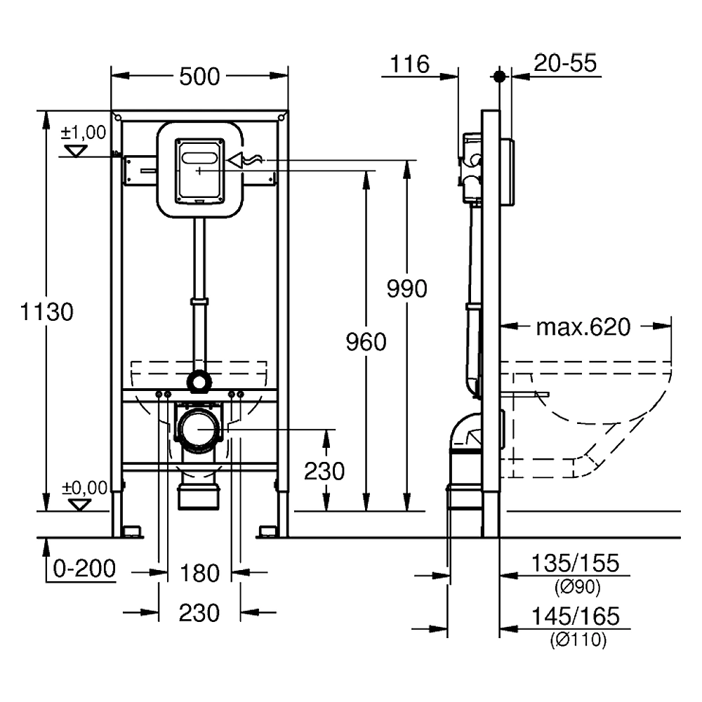 Grohe Rapid SL 113 Cm Gömme Rezervuar 38519001 2