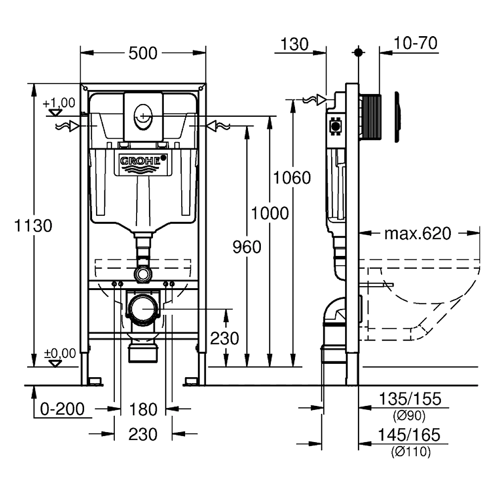 Grohe Rapid SL 113 Cm 2'si 1 Arada Gömme Rezervuar Seti 2