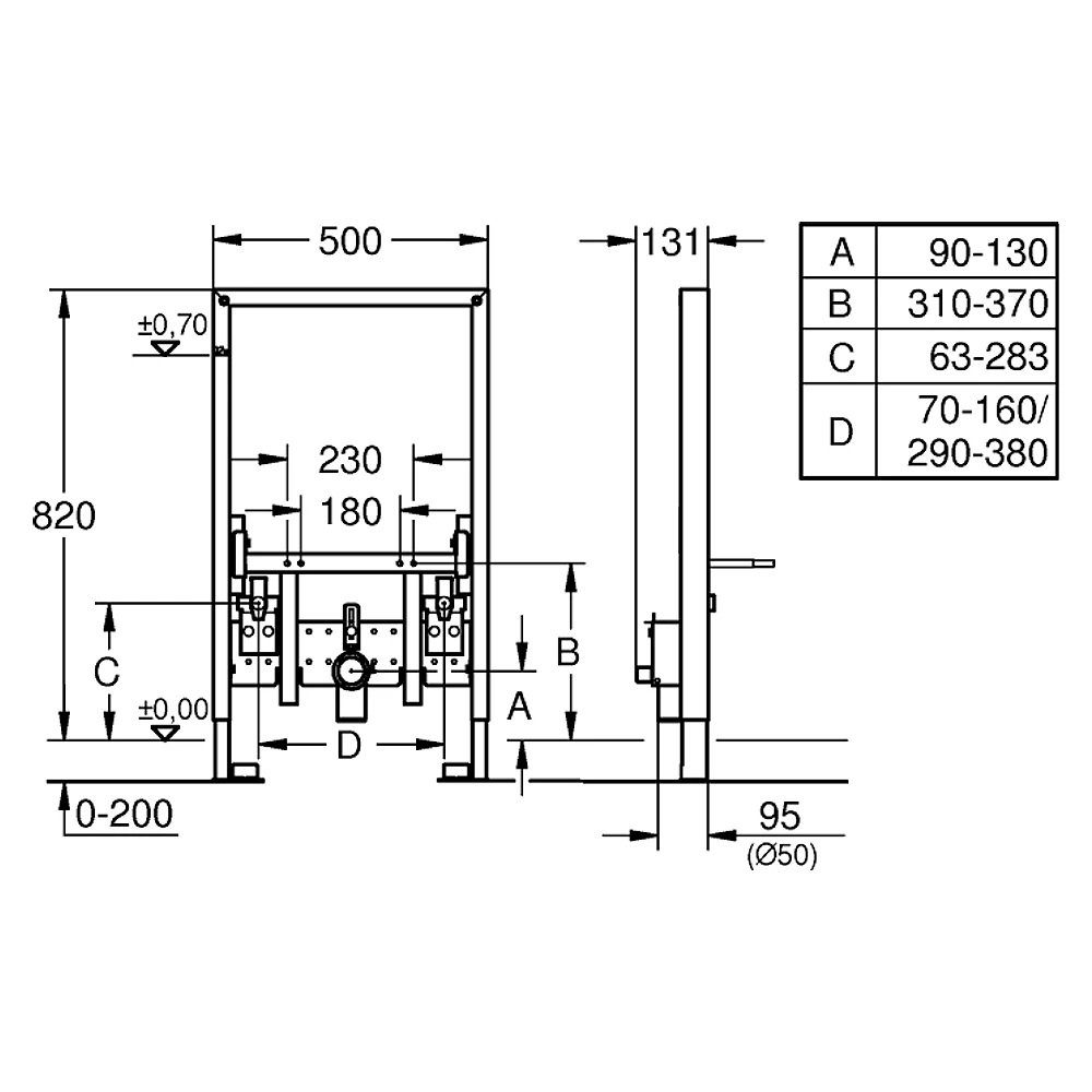 Grohe Rapid SL 82 Cm Bide Montaj Elemanı 38543000 2