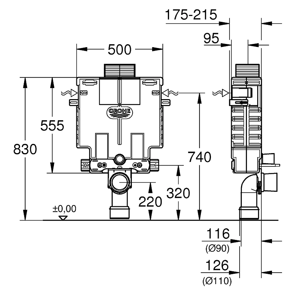 Grohe Uniset 82 Cm Gömme Rezervuar 2