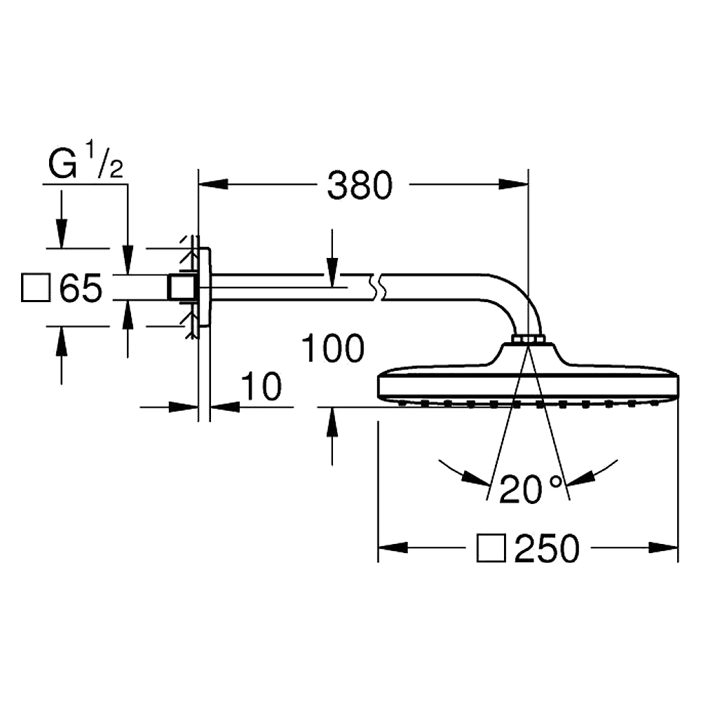 Grohe Tempesta Cube Fırçalı Antrasit 25 Cm Tepe Duşu Seti 2