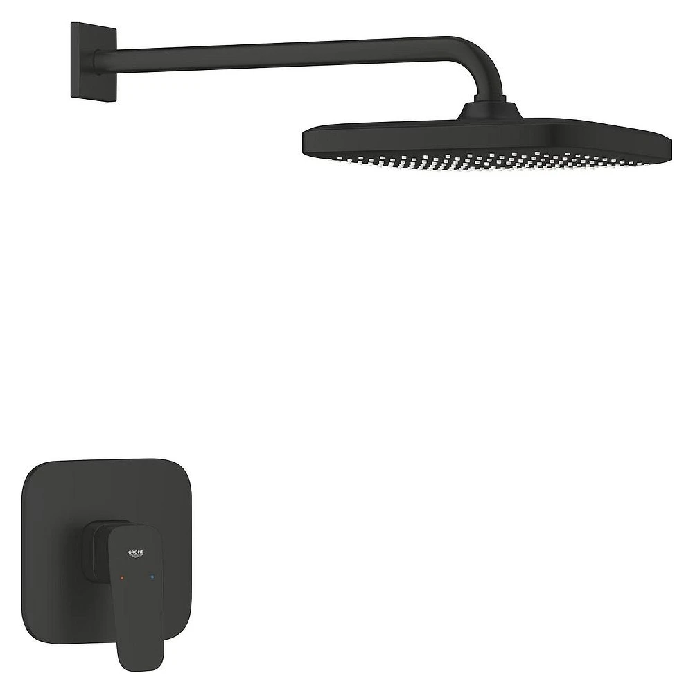 Grohe Cubeo Siyah 25 Cm Tepe Duşlu Ankastre Duş Seti