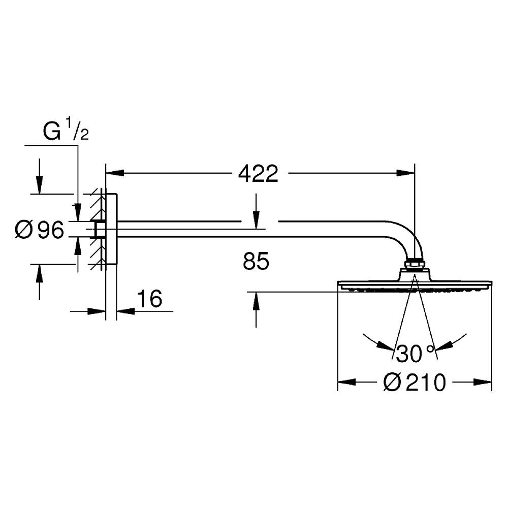 Grohe Rainshower Cosmopolitan Krom 21 Cm Tepe Duşu Seti 2