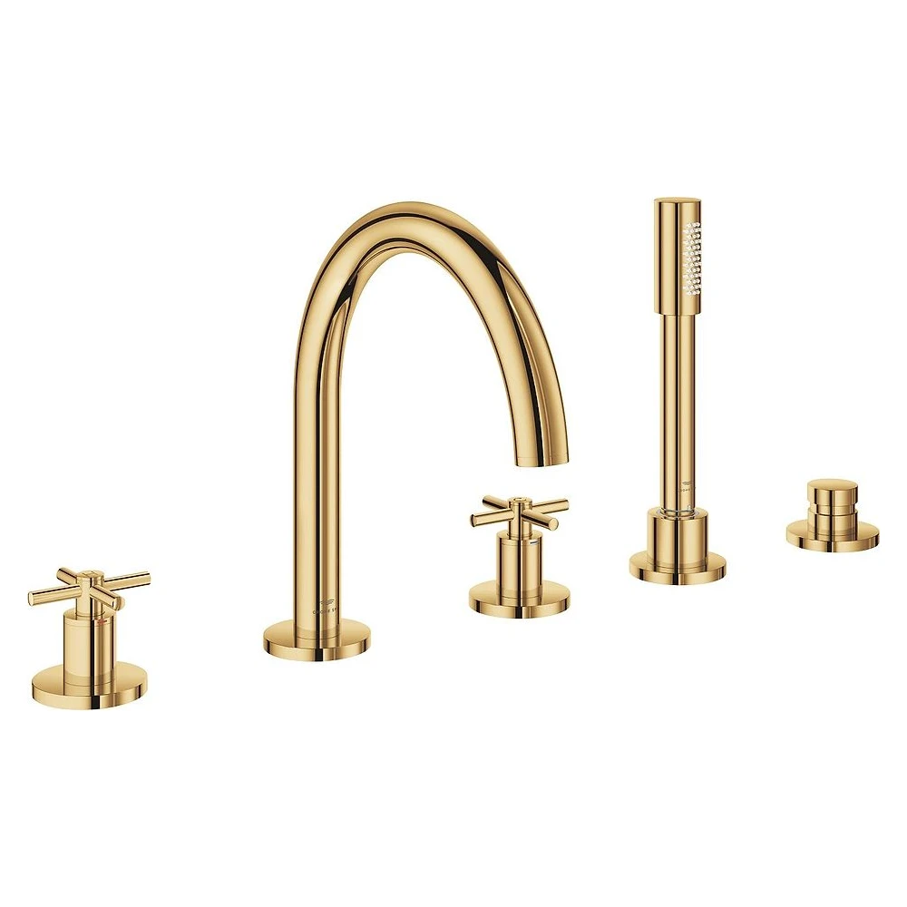 Grohe Atrio Altın Çapraz Volanlı Küvet Bataryası