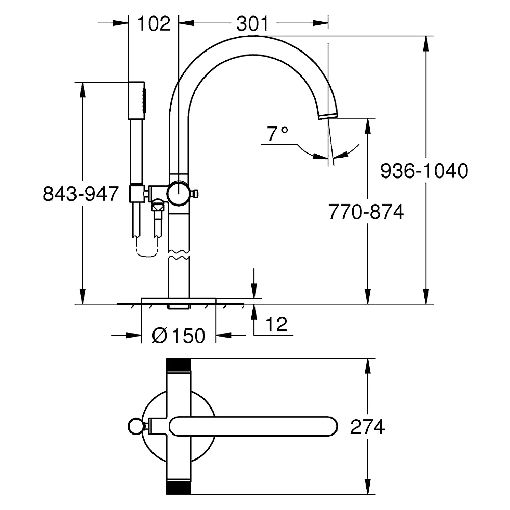 Grohe Atrio Private Bronz Knob Yerden Küvet Bataryası 2