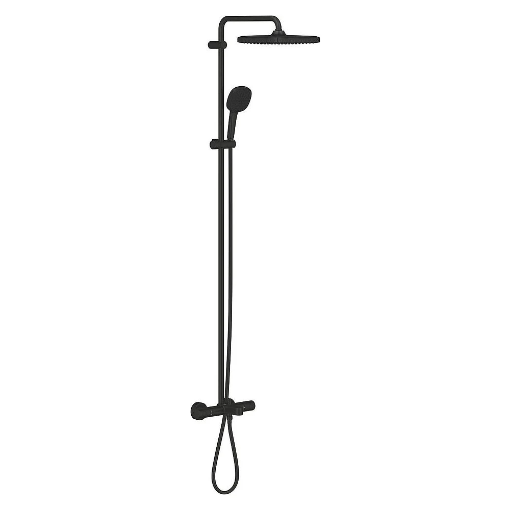 Grohe Tempesta Cube Siyah 25 Cm Termostatik Banyo Duş Seti