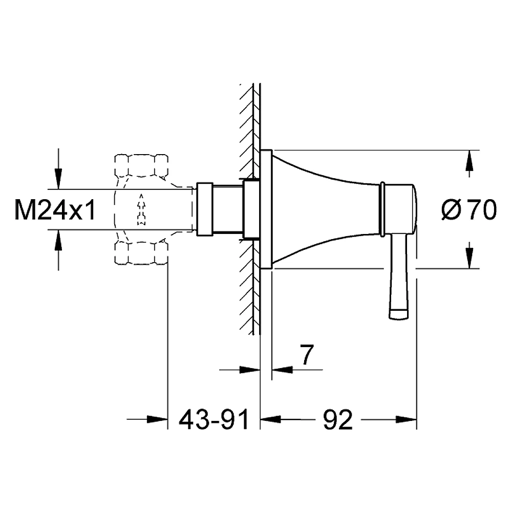 Grohe Grandera Krom Ankastre Stop Valf 2