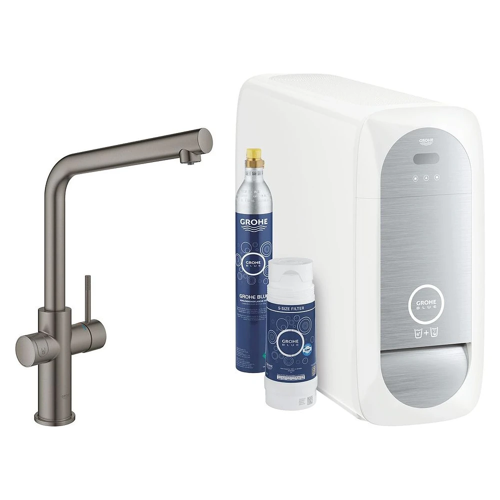 Grohe Blue Home Fırçalı Antrasit L Gaga Başlangıç Seti