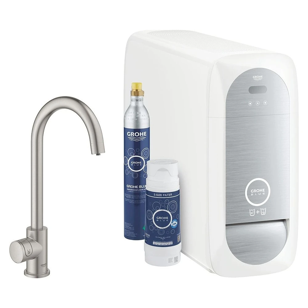 Grohe Blue Home Mono Çelik C Gaga Başlangıç Seti