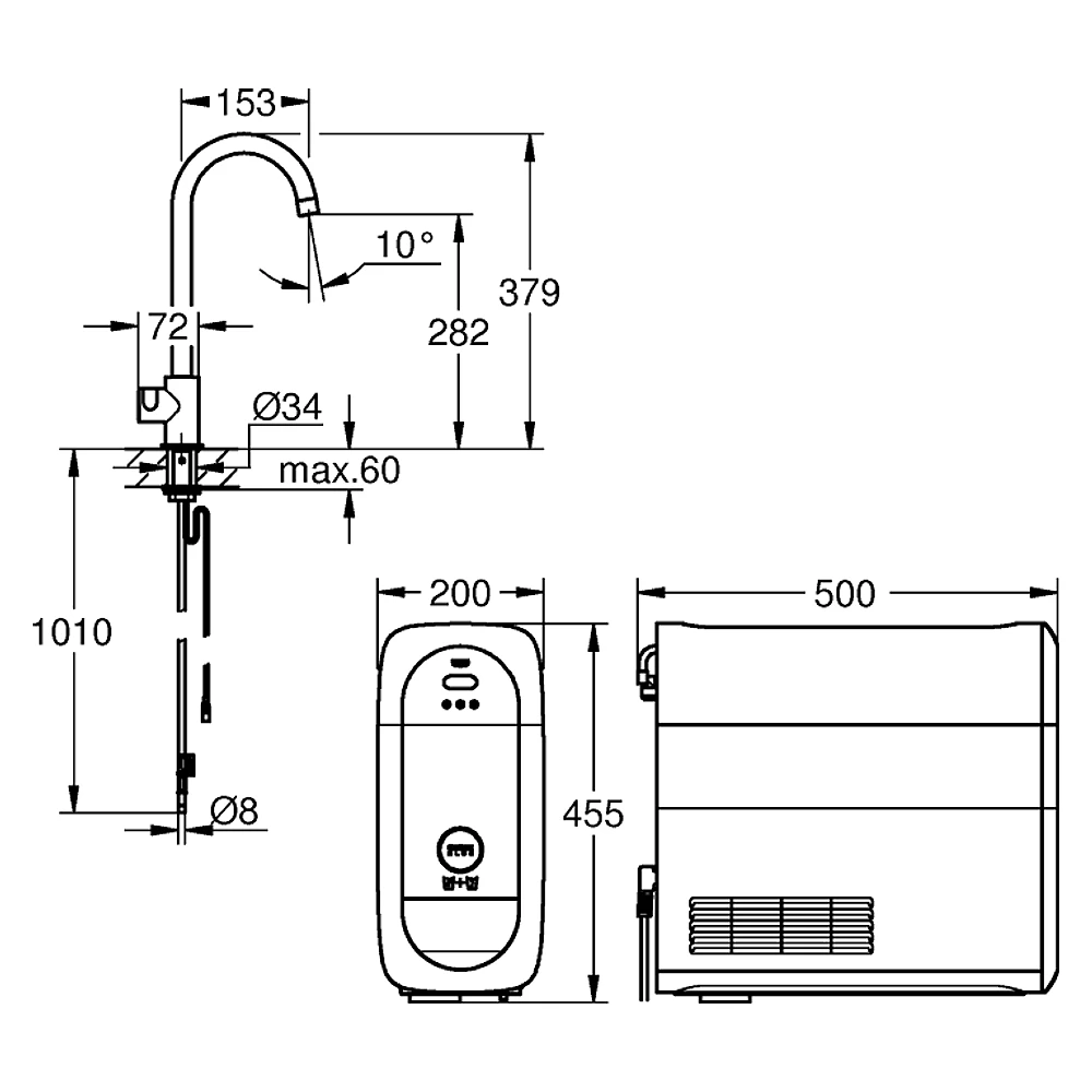 Grohe Blue Home Mono Fırçalı Bronz C Gaga Başlangıç Seti 2