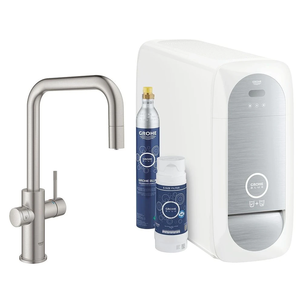 Grohe Blue Home Çelik U Gaga Çekilebilir Başlangıç Seti