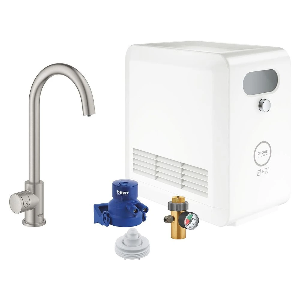 Grohe Blue Pro Mono Çelik C Gaga Başlangıç Seti