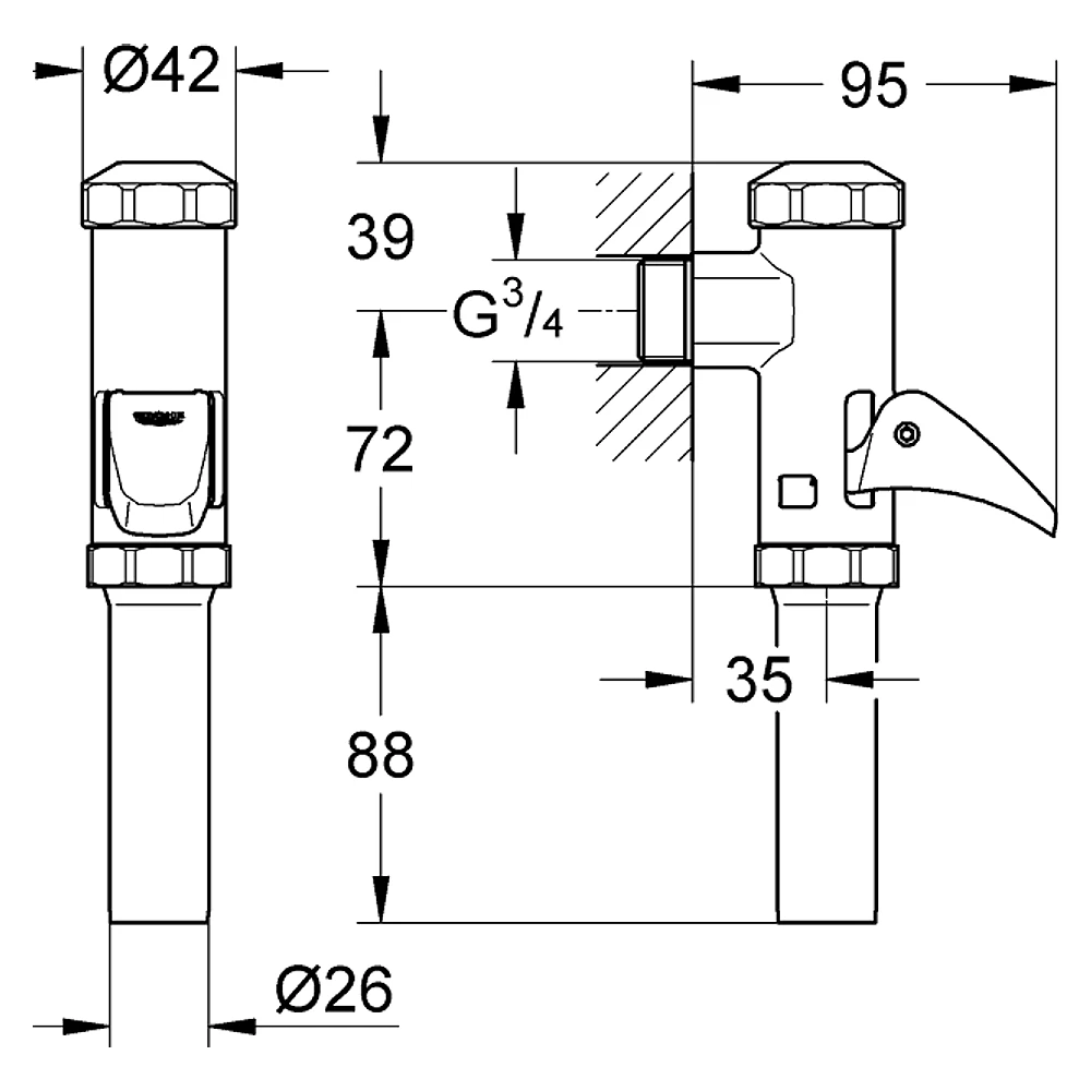 Grohe Rondo DAL Tam Otomatik Klozet Yıkama Valfi 2