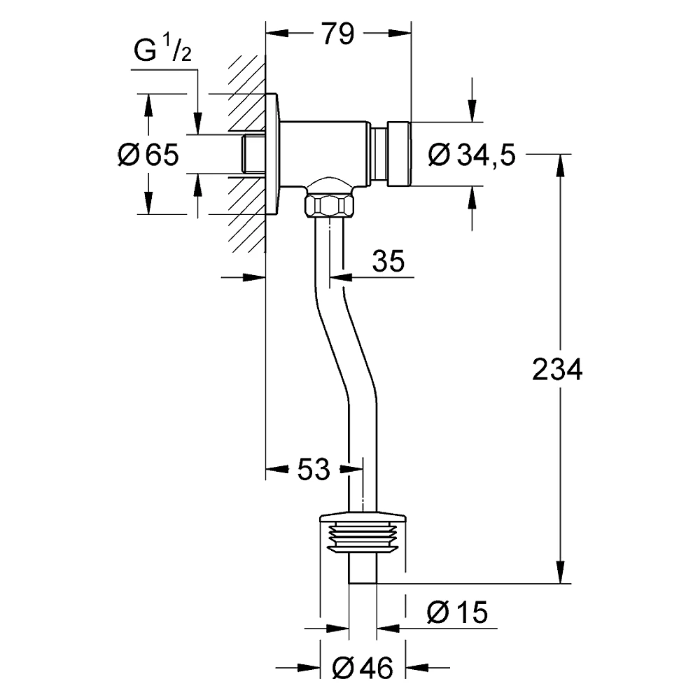 Grohe Rondo Basmalı Pisuar Yıkama Valfi 2