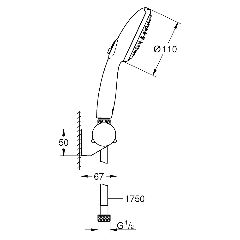 Grohe Tempesta Krom 2 Akışlı Tasarruflu 175 Cm El Duşu Seti 2