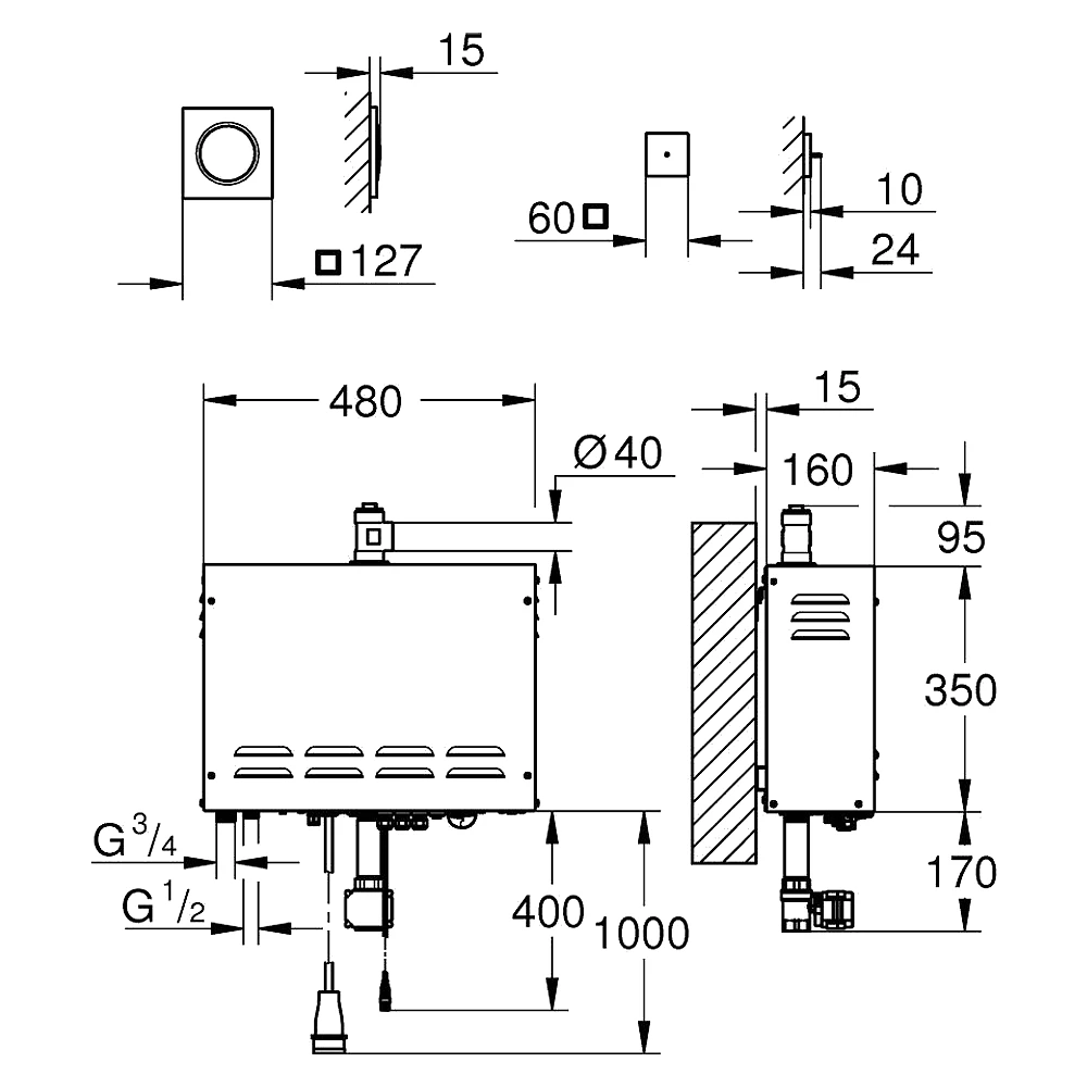 Grohe F-digital Deluxe 9,9 kW Buhar Jeneratörü 2