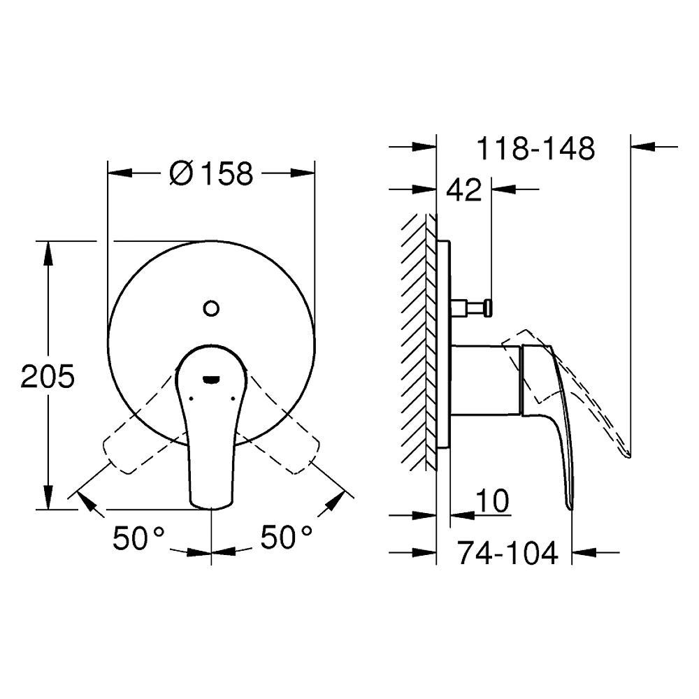 Grohe Eurosmart Krom Ankastre Banyo Duş Bataryası 2