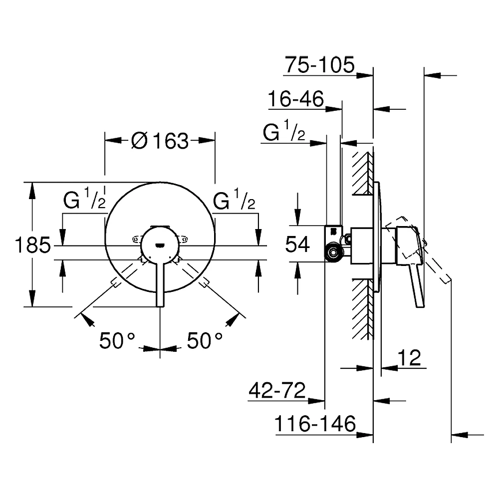 Grohe Concetto Krom Ankastre Duş Bataryası 2