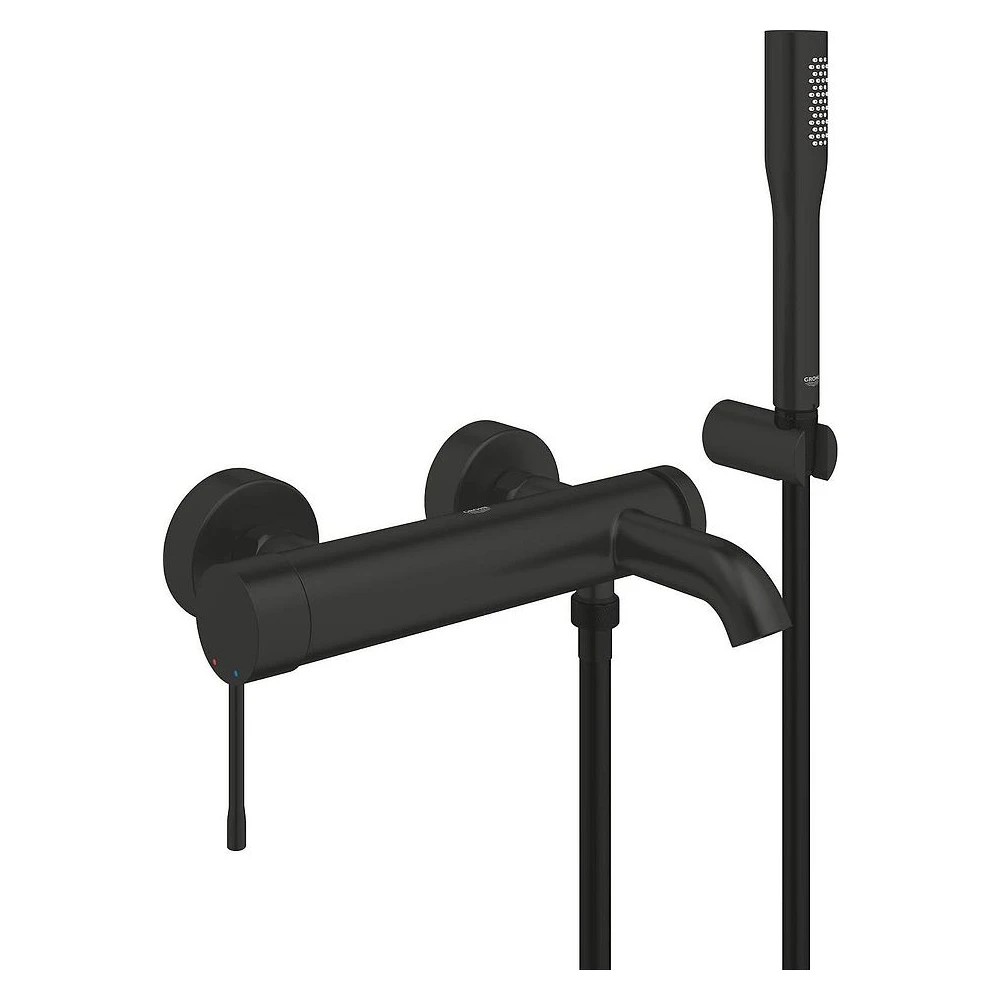 Grohe Essence Siyah El Duşu Setli Sıva Üstü Banyo Bataryası