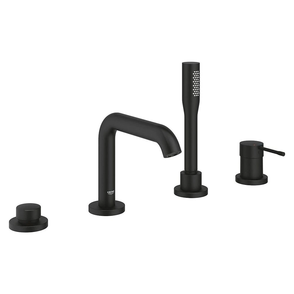Grohe Essence Phantom Siyah 4 Delikli Küvet Bataryası