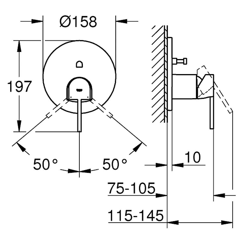 Grohe Plus Çelik Ankastre Banyo Duş Bataryası 2
