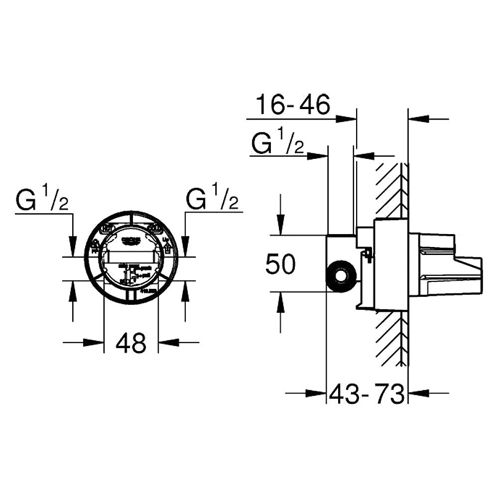 Grohe Tek Kumandalı Duş Bataryası İç Gövdesi 33964001 2