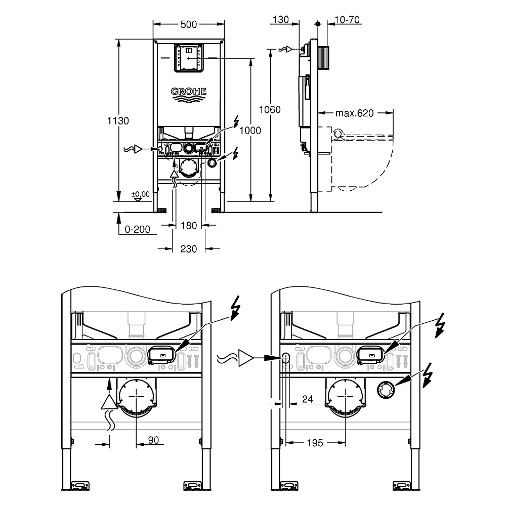 Grohe Rapid SLX Prizli Taharetli Gömme Rezervuar 39597000 2