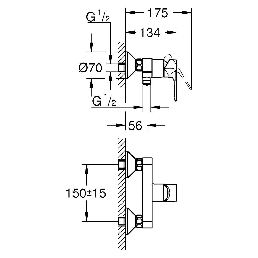 Grohe Start Loop Siyah Sıva Üstü Duş Bataryası 2