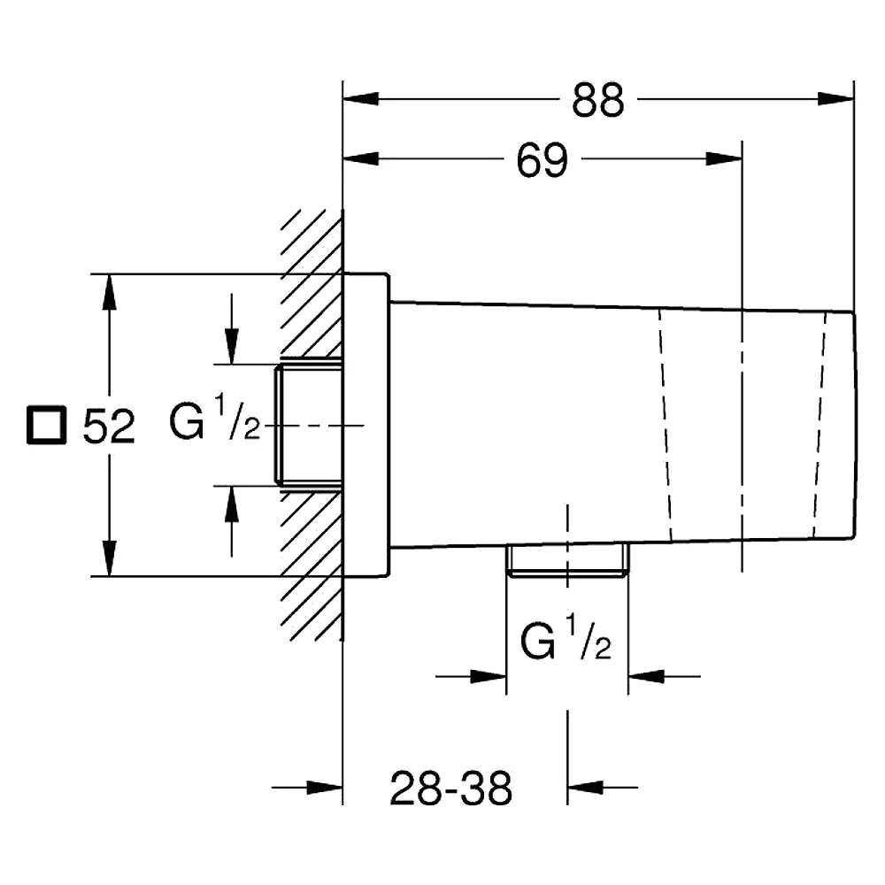 Grohe Euphoria Cube Phantom Siyah Askılı Duş Çıkış Dirseği 2