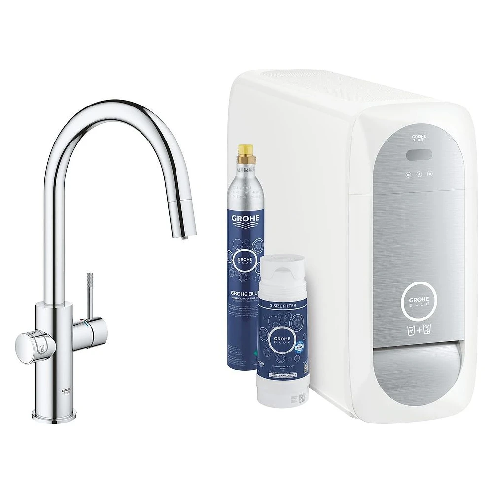 Grohe Blue Home Krom C Gaga Çekilebilir Başlangıç Seti