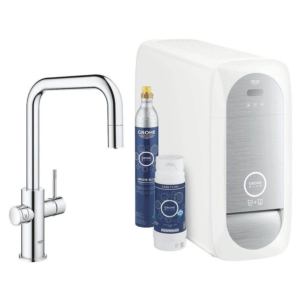 Grohe Blue Home Krom U Gaga Çekilebilir Başlangıç Seti