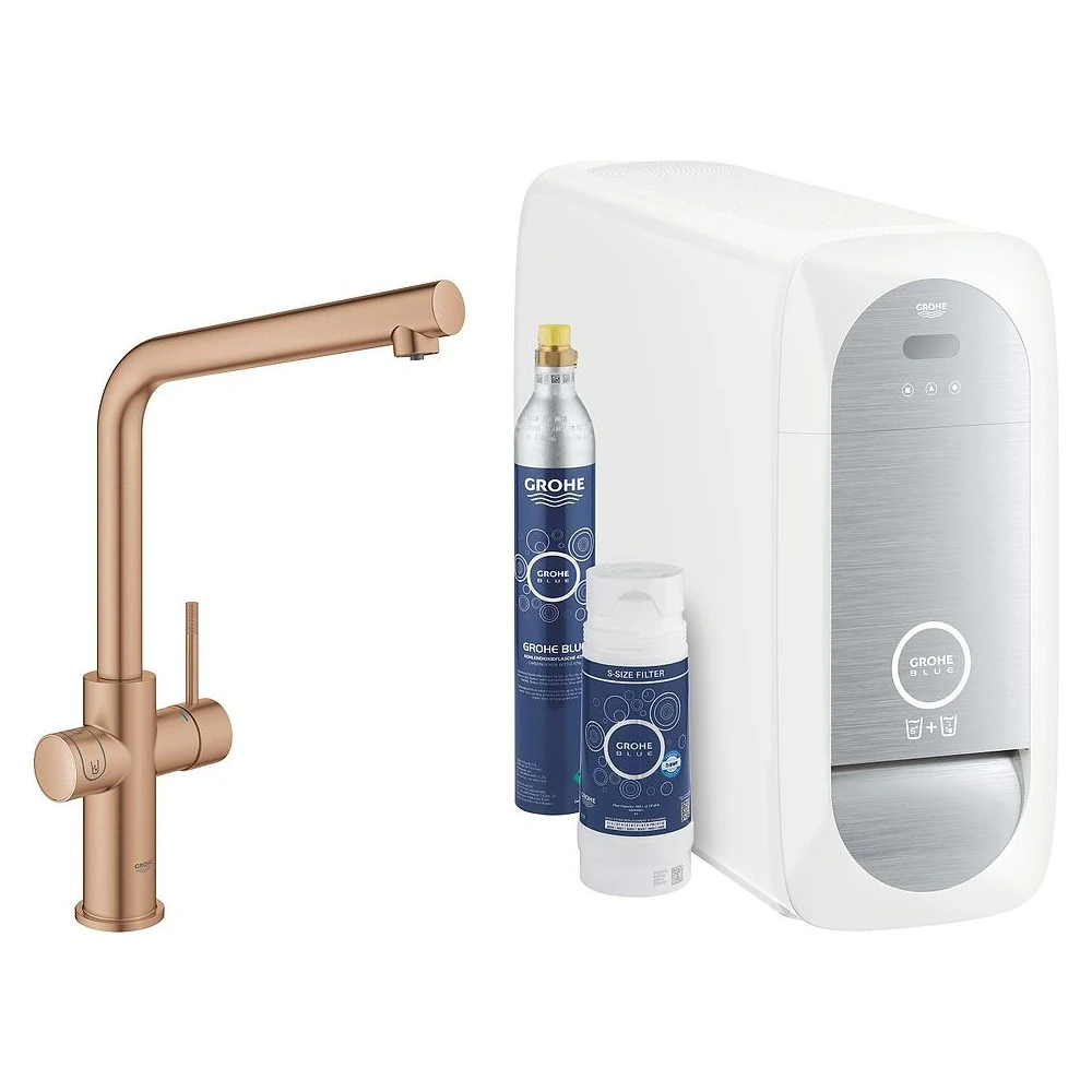 Grohe Blue Home Fırçalı Bronz L Gaga Başlangıç Seti