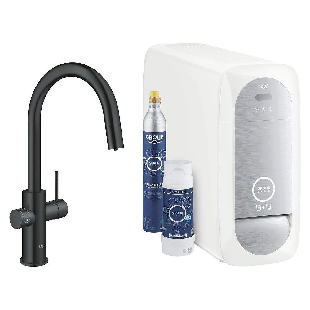 Grohe Blue Home Siyah C Gaga Çekilebilir Başlangıç Seti