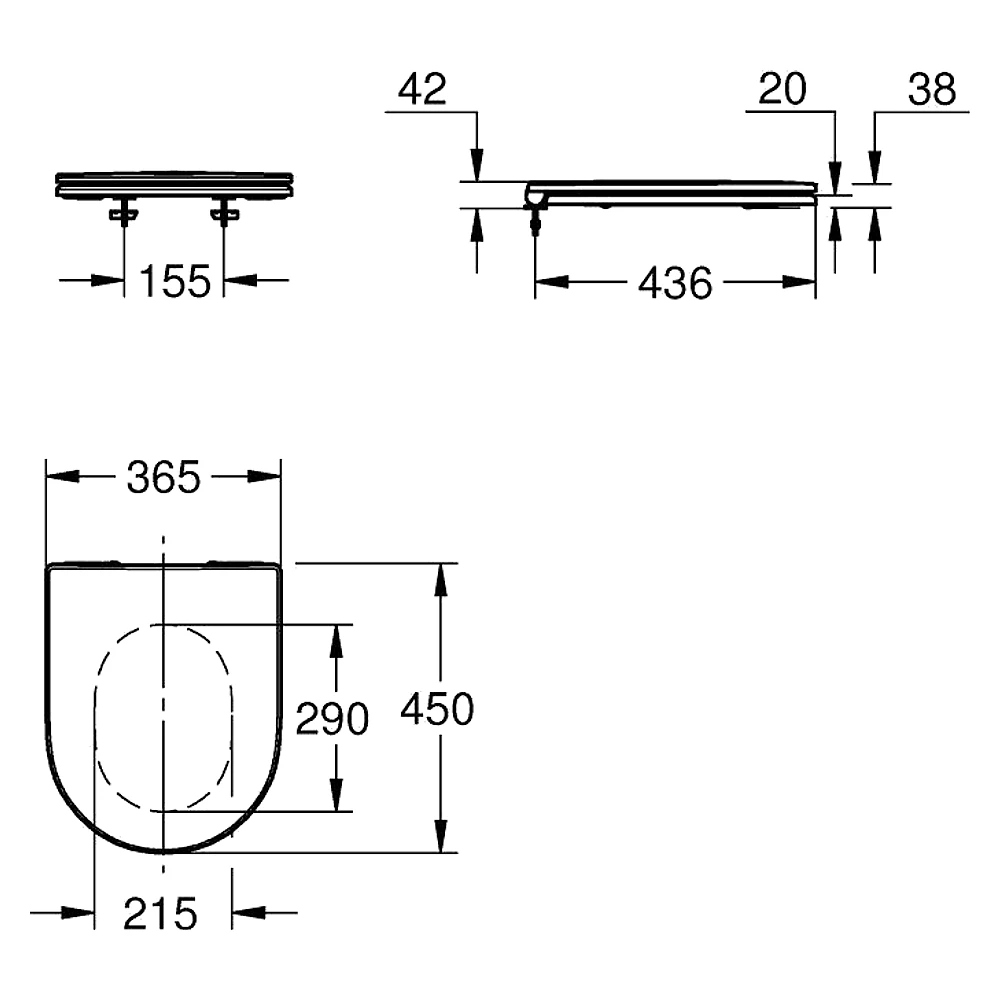 Grohe Euro Ceramic Beyaz Yavaş Kapanan Kapak 102500SH00 2