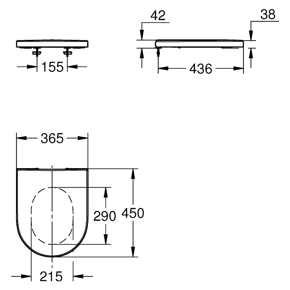 Grohe Euro Ceramic Beyaz Yavaş Kapanan Kapak 102501SH00 2