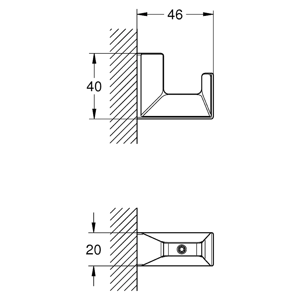 Grohe Selection Cube Siyah Bornoz Askısı 2