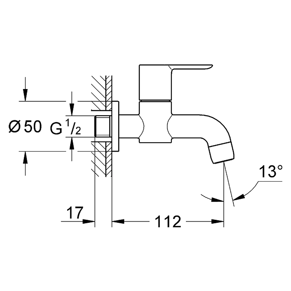 Grohe BauEdge Krom Duvardan Lavabo Musluğu 20238000 2