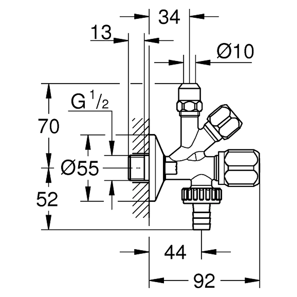 Grohe Krom Bulaşık Makinesi Ara Musluğu 2