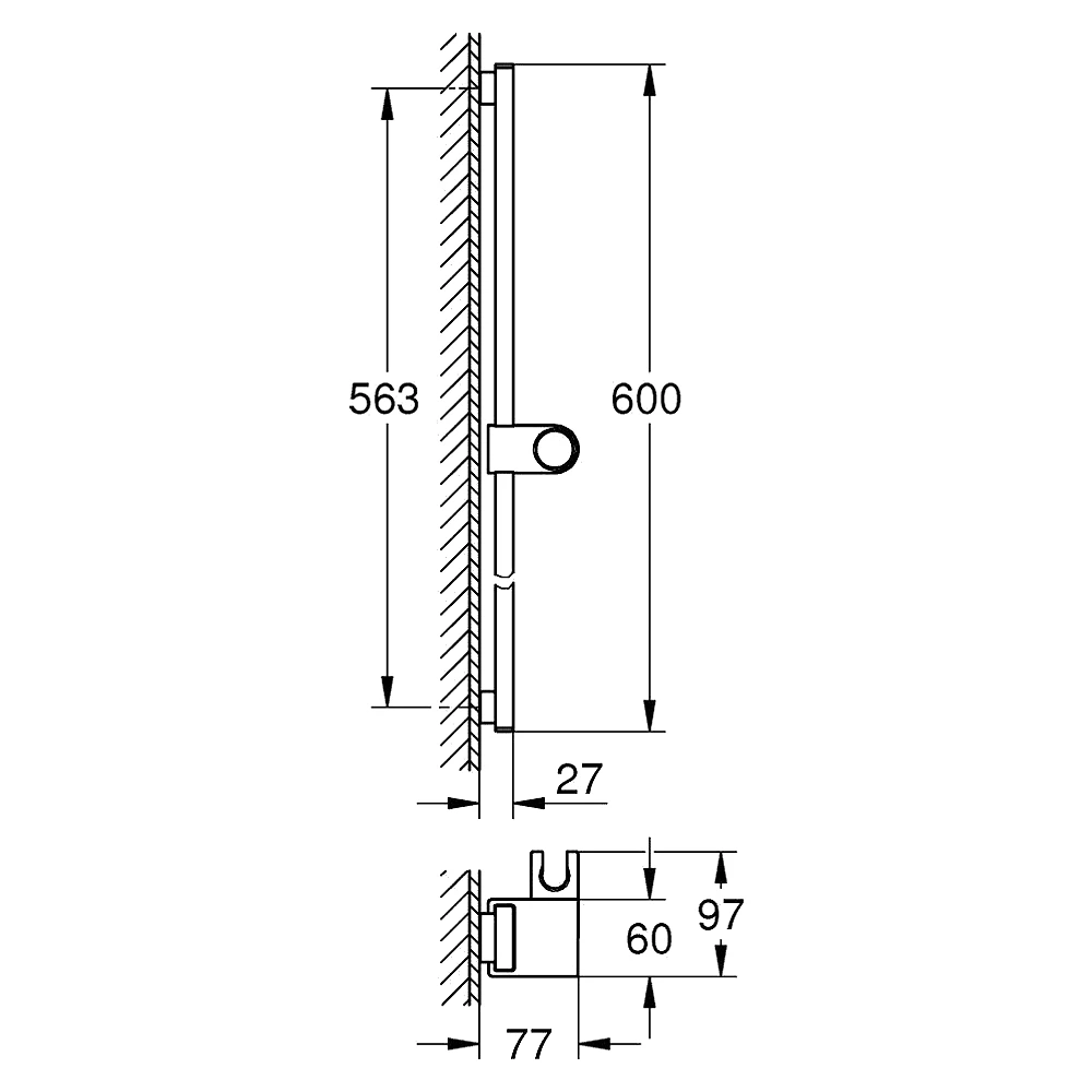 Grohe Rainshower Aqua Pure Krom 60 Cm Duş Sürgüsü 2