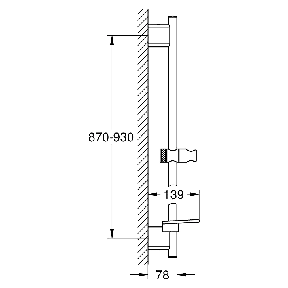 Grohe SmartActive Fırçalı Nikel 90 Cm Duş Sürgüsü 2