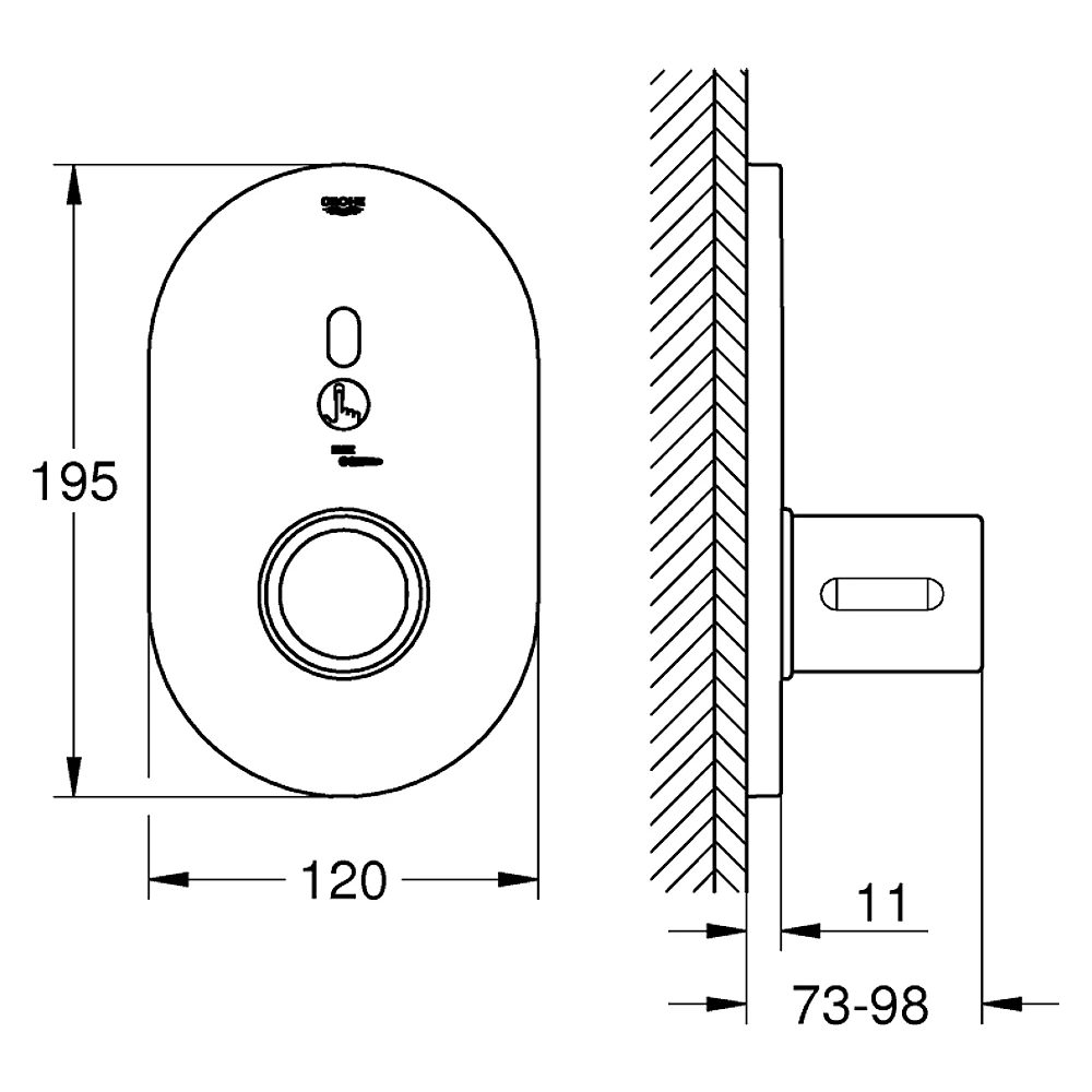 Grohe Eurosmart CE Krom Fotoselli Duş Termostatı 36456000 2