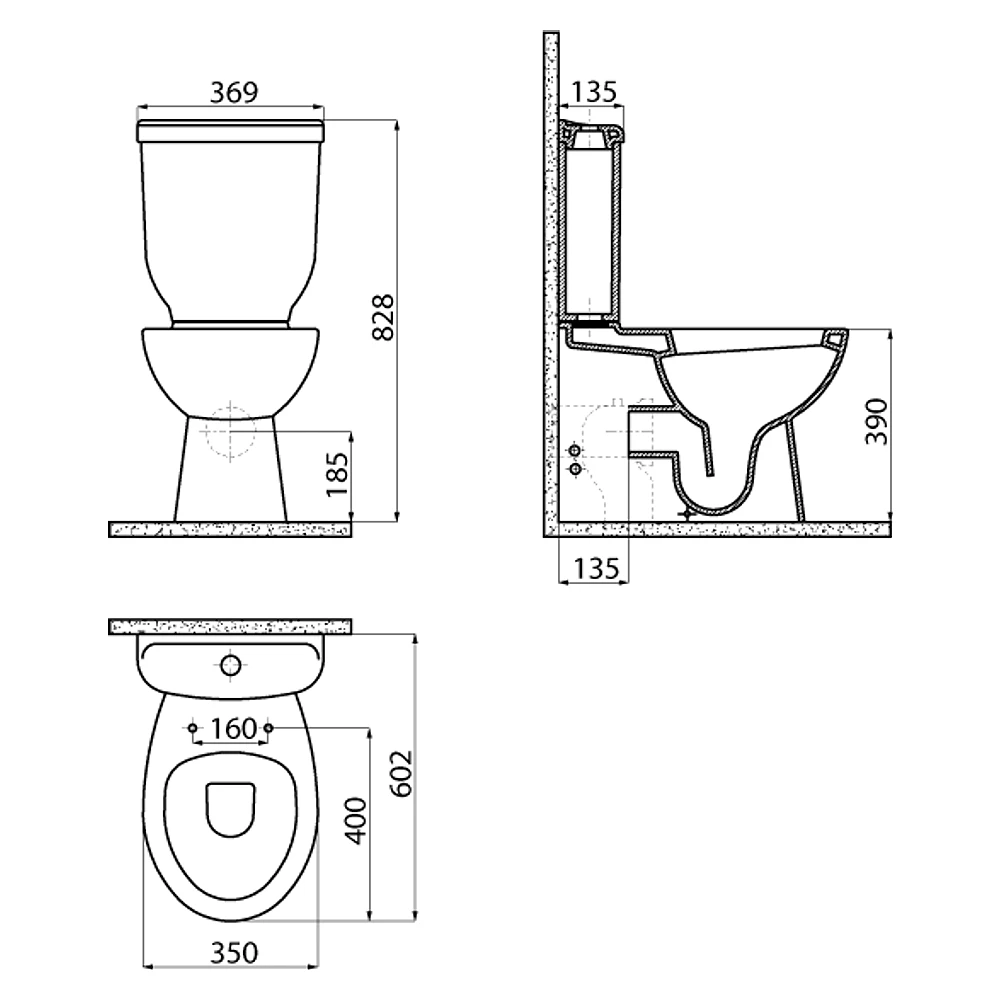 Creavit Sedef Taharet Musluklu Duvara Dayalı 60 Cm Klozet 2
