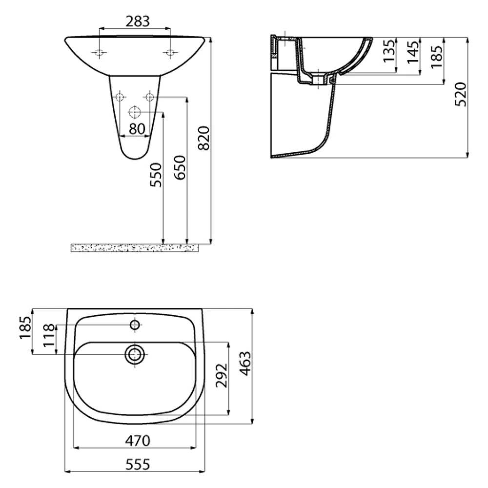 Creavit Pitta 55 Cm Lavabo 2