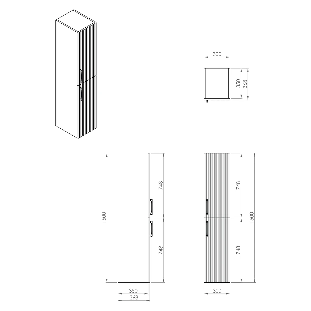 Creavit E10 30 Cm Mat Beyaz Sağ Boy Dolabı 2