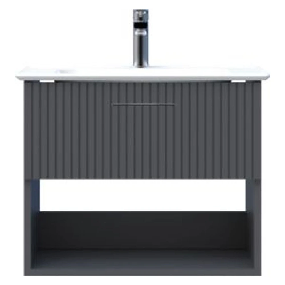 Creavit E10 65 Cm Antrasit Çekmeceli Raflı Lavabo Dolabı