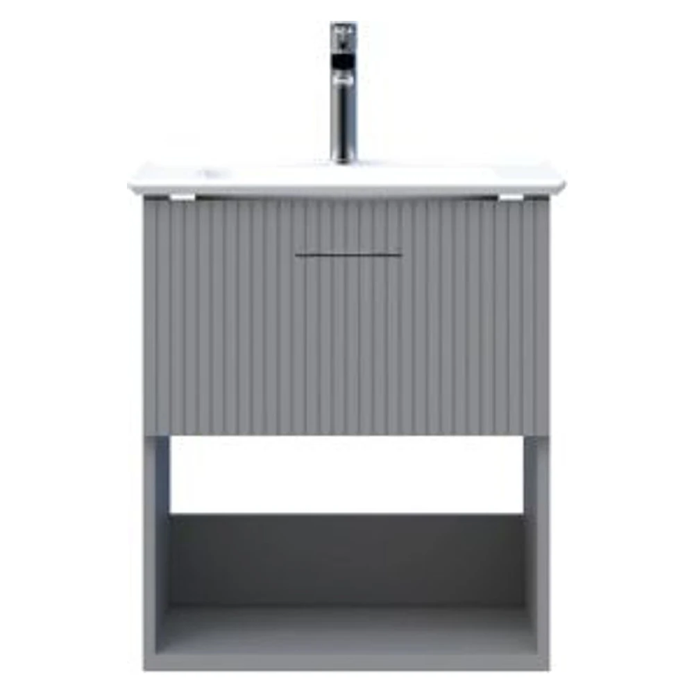 Creavit E10 65 Cm Gri Çekmeceli Raflı Lavabo Dolabı