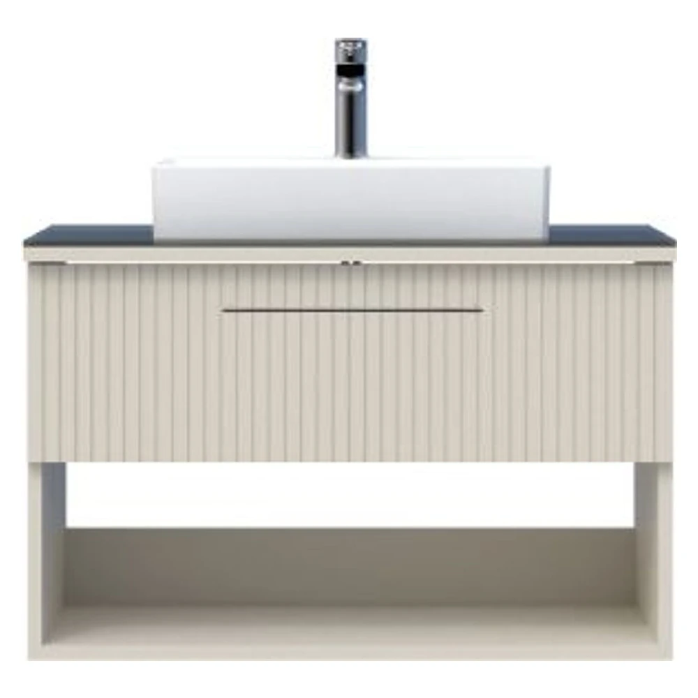 Creavit E10 85 Cm Dafne Çekmeceli Cam Tezgah Lavabo Dolabı