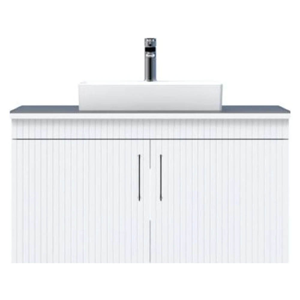 Creavit E10 100 Cm Beyaz Kapaklı Cam Tezgah Lavabo Dolabı